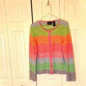 Crazy Horse Rainbow Multicolored zippered Cardigan